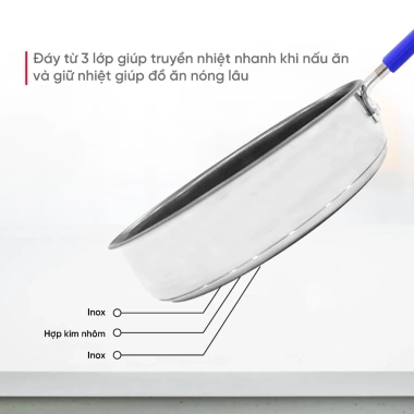Chảo Inox Chống Dính Goldsun GPA1.402-1.450 – Siêu bền, dùng mọi loại bếp, chỉ 210.000đ