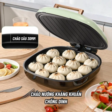 Chảo Kẹp Nướng 2 Mặt, Tự Động Tắt, Làm Nóng Sâu, Phù Hợp Gia Đình - 279.000₫ 4