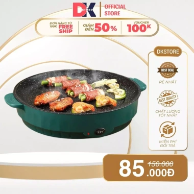 Chảo Nướng Điện 26cm Vân Đá - Chống Dính, Siêu Bền, Nướng BBQ Hàn Quốc, Giá 79.000