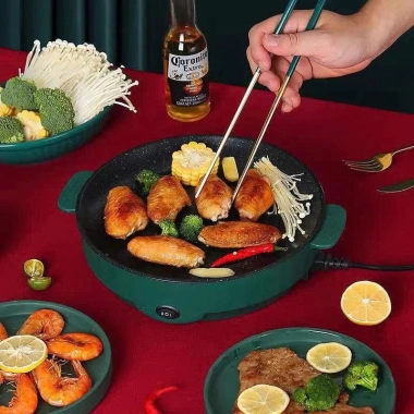 Chảo Nướng Điện 26cm Vân Đá - Chống Dính, Siêu Bền, Nướng BBQ Hàn Quốc, Giá 79.000