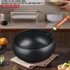 Chảo Rán Chống Dính Lòng Sâu 24cm Đế Bằng, Dùng Bếp Ga, Từ, Điện, Kèm Nắp Đậy