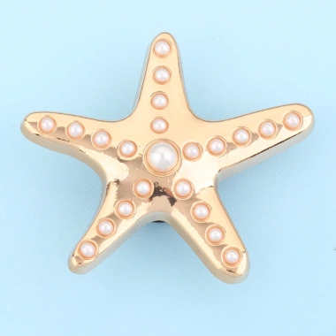 Charm kim loại Golden Shell cao cấp - Phụ kiện DIY sandal, nút pin thời trang 55k 4