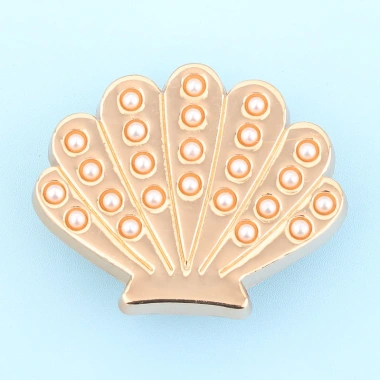 Charm kim loại Golden Shell cao cấp - Phụ kiện DIY sandal, nút pin thời trang 55k 6