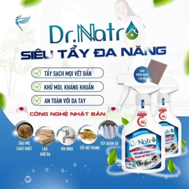 Chất tẩy đa năng Dr Natro 500ml công nghệ ION siêu sạch và tặng Miếng nhám