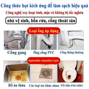 Chất tẩy rửa cống giá 119k - Làm sạch bồn rửa, cống, bồn cầu, khử mùi hôi 5