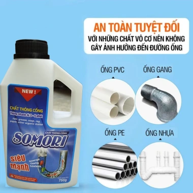 Chất Thông Đường Ống Bệt Vệ Sinh SOMORI 750g - Tắc Nghẽn Hiệu Quả, 99.000đ 3