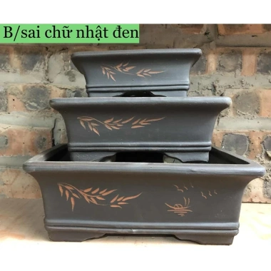 Chậu Bonsai chữ nhật màu vàng tàu 3 size - Giá ưu đãi 380.000đ, chất lượng cao 4