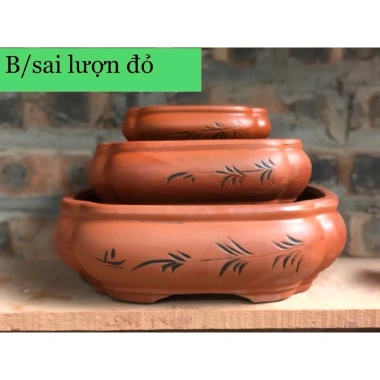 Chậu Bonsai chữ nhật màu vàng tàu 3 size - Giá ưu đãi 380.000đ, chất lượng cao 7