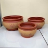 Chậu bonsai tròn gốm đất nung màu vàng tàu vẽ cảnh - 3 size, giá ưu đãi 395.000₫ 2