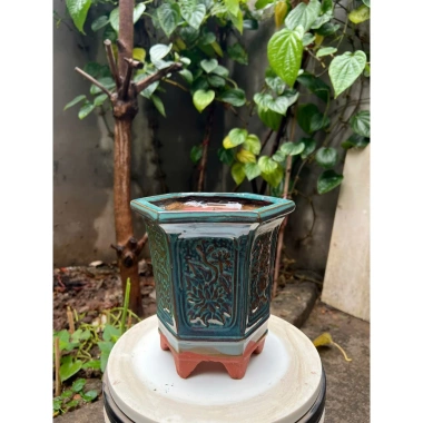 Chậu Cây Cảnh Gốm Bát Tráng Men Hỏa Xanh Ngọc S – Bonsai Mini, Sen Đá, Phong Thủy 100k 2