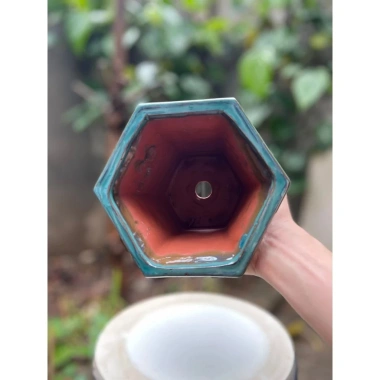 Chậu Cây Cảnh Gốm Bát Tráng Men Hỏa Xanh Ngọc S – Bonsai Mini, Sen Đá, Phong Thủy 100k 4