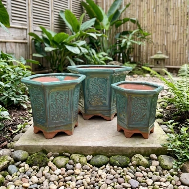 Chậu Cây Cảnh Gốm Bát Tráng Men Hỏa Xanh Ngọc S – Bonsai Mini, Sen Đá, Phong Thủy 100k 8