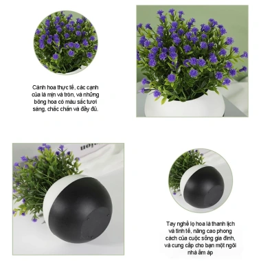Chậu cây mô phỏng Gypsophila có hoa - Trang trí bàn làm việc, giá ưu đãi 40.000₫