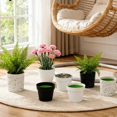 Chậu cây xanh nhân tạo - Đồ trang trí bàn, văn phòng, hiên nhà, chỉ 46.750₫