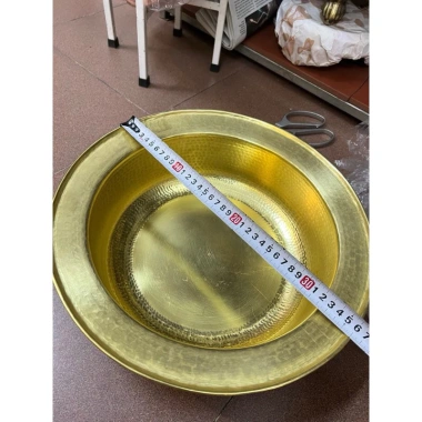 Chậu đồng vàng gò thủ công vã hoa hạt 27cm/36cm - giảm còn 980.000₫