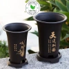 Chậu giả gốm TRUNG HOA – chậu nhựa cao trồng lan, kiểng lá, đen kèm đĩa, 38.000₫ 9