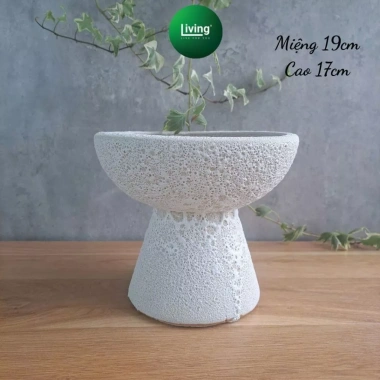 Chậu gốm Bát Tràng men Atlantic - Chậu men sôi xinh cho cây cắm hoa Living 120k