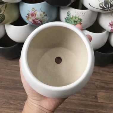 Chậu gốm hạt dẻ tròn trơn 9x10cm - Trồng hoa, cây cảnh, giá ưu đãi 48.000đ