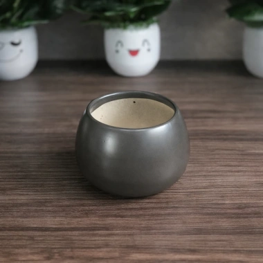 Chậu gốm hạt dẻ tròn trơn 9x10cm - Trồng hoa, cây cảnh, giá ưu đãi 48.000đ