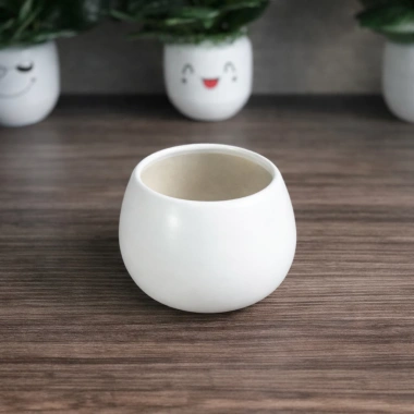 Chậu gốm hạt dẻ tròn trơn 9x10cm - Trồng hoa, cây cảnh, giá ưu đãi 48.000đ