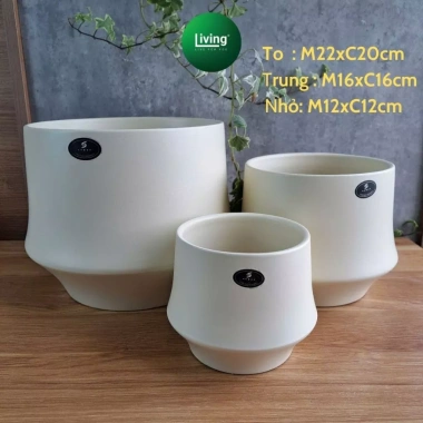 Chậu gốm hiện đại dạng lẻ phong, trồng cây cầm hoa, decor nhà cửa xinh xắn Living Decor 3 Chậu gốm hiện đại dạng lẻ phong, trồng cây cầm hoa, decor nhà cửa xinh xắn Living Decor 3