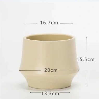 Chậu gốm hiện đại dạng lẻ phong, trồng cây cầm hoa, decor nhà cửa xinh xắn Living Decor