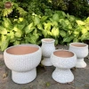 Chậu gốm sứ Bát Tràng men sôi trắng khoan lỗ - Trang trí hoa lan, nội thất, giá 129.000 VND 2