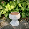 Chậu gốm sứ Bát Tràng men sôi trắng khoan lỗ - Trang trí hoa lan, nội thất, giá 129.000 VND 3