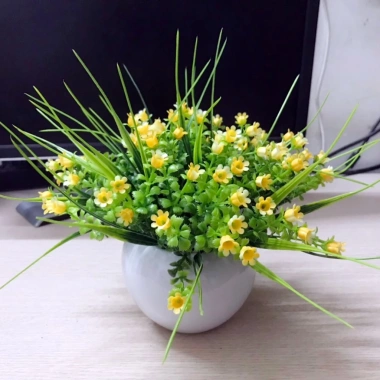 Chậu hoa cắm sẵn chiêm điểm hồng, hoa chuông xinh - Trang trí bàn, kệ, chỉ 69.000₫