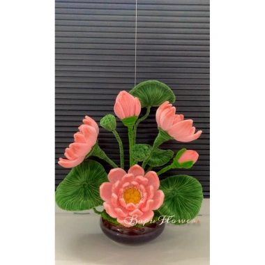 Chậu hoa sen kẽm nhung thành phẩm + chậu sứ – Giá ưu đãi 279.000đ, giảm tới 20%