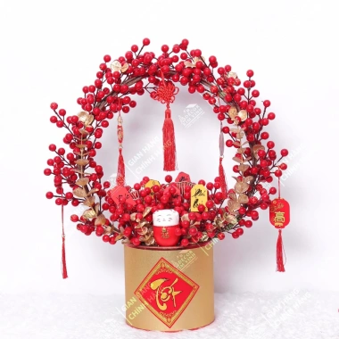 Chậu Hoa Tết Đào Đông A19 Handmade – May Mắn Tài Lộc, Trang Trí Tết 255k