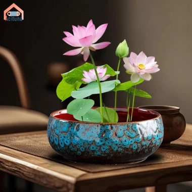 Chậu hoa thủy canh đa năng gốm tròn - Trồng sen tại nhà, chỉ 184.800₫ 4