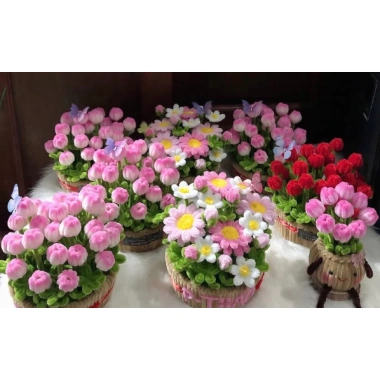Chậu hoa tulip kẽm nhung Yagarden - Quà tặng 20/11 và Valentine, kèm hộp mika, giá ưu đãi 299.000₫