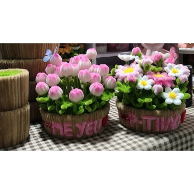 Chậu hoa tulip kẽm nhung Yagarden - Quà tặng 20/11 và Valentine, kèm hộp mika, giá ưu đãi 299.000₫