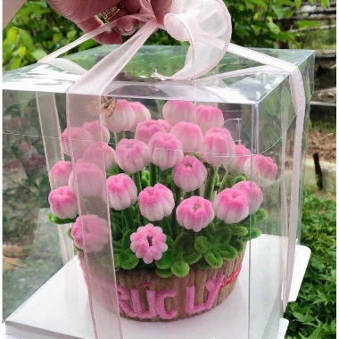Chậu hoa tulip kẽm nhung Yagarden - Quà tặng 20/11 và Valentine, kèm hộp mika, giá ưu đãi 299.000₫