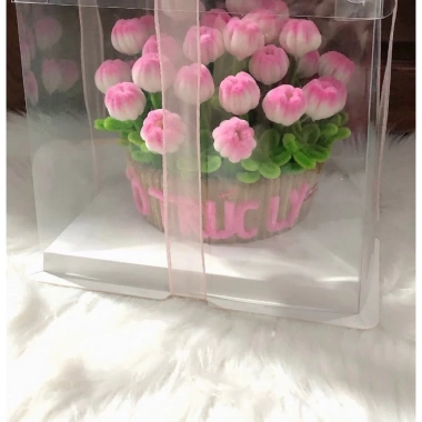Chậu hoa tulip kẽm nhung Yagarden - Quà tặng 20/11 và Valentine, kèm hộp mika, giá ưu đãi 299.000₫