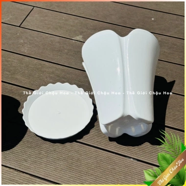 Chậu nhựa dáng cao giá sứ - Trồng cây kiểng, hoa trang trí văn phòng, giảm giá 35k 4