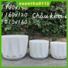 Chậu nhựa Kim Cương Mối trắng 3 size và đĩa giả sứ - Đặt bàn, cây cảnh, giá 17.900₫