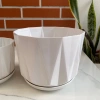 Chậu nhựa Kim Cương Mối trắng 3 size và đĩa giả sứ - Đặt bàn, cây cảnh, giá 17.900₫ 3
