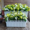 Chậu nhựa trắng đẹp bền, hàng rào tre - Trồng cây hoa đẹp, chỉ 13.000₫ 3