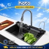 Chậu Rửa Bát 1 Hố Inox 304 HATO Thông Minh, Phụ Kiện Đầy Đủ, Chống Gỉ, Dễ Lắp Đặt