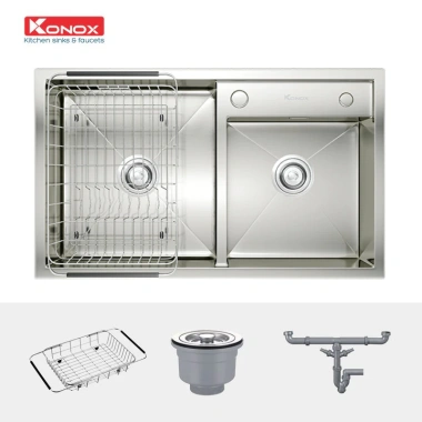 Chậu rửa bát 2 hố Konox KN8.248DO – Chống trầy, chống bám dầu, giá ưu đãi 7,650,000 VND