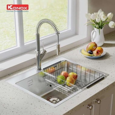 Chậu Rửa Bát Đá Granite Konox Neron 600T - Đá Cao Cấp, Chống Ố, Giá 7,4 Triệu 3