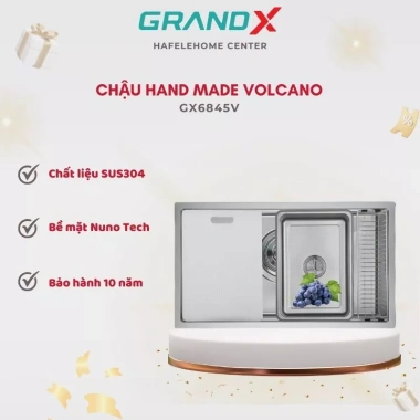 Chậu rửa bát GrandX GX6.845V – Thiết kế hiện đại, chống xước, chống gỉ sét, giá chỉ 5.8 triệu