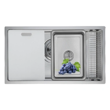 Chậu rửa bát GrandX GX7.845V VOLCANO Inox cao cấp, lắp âm - Giá 9,580,000 VNĐ