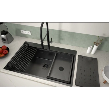 Chậu rửa bát Hafele HS25-SSN1S-7.650 Inox Titan 1 hố lớn, vân chống xước, dễ vệ sinh - 7,565,959₫ 4