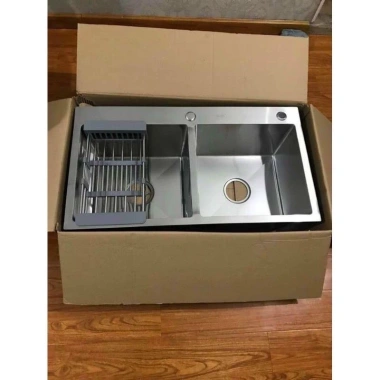 Chậu rửa bát inox 304 đúc sang trọng, kèm xiphong và giá để bát - Giảm còn 199.000₫ 2