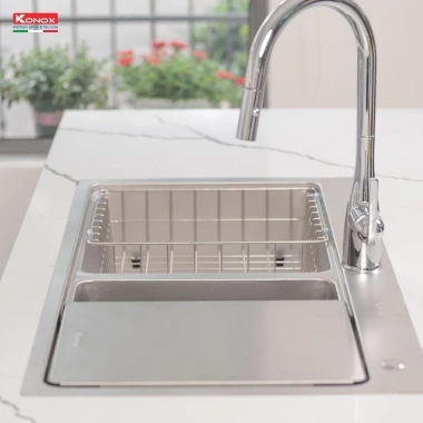 Chậu rửa bát inox Konox KN8.651TD - Đa năng, dễ lắp đặt, giá ưu đãi 8.89 triệu 6 Chậu rửa bát inox Konox KN8.651TD - Đa năng, dễ lắp đặt, giá ưu đãi 8.89 triệu 6