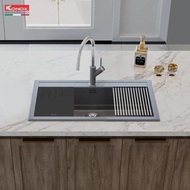 Chậu Rửa Bát Konox 860S Granite - Chống Trầy, Chống Ồn, Dễ Lắp Đặt 5