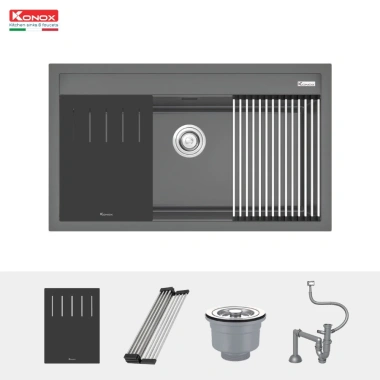 Chậu Rửa Bát Konox 860S Granite - Chống Trầy, Chống Ồn, Dễ Lắp Đặt 8